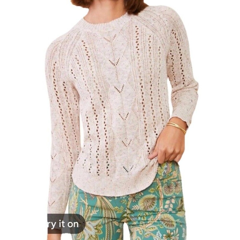 Spartina 449 Shelby Neutral Blush Lightweight Pullover Sweater Size Small
